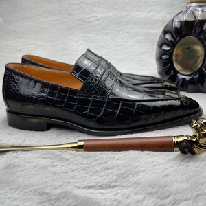 Mocasines de Negocios de Lujo en Piel Genuina de Caimán Zapatos Formales para Hombre con Cintura de Violín Casuales Personalizados Goodyear para Fiesta - Product Image 5