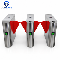 Barrière de sécurité à double biométrie (visage et empreinte digitale) avec engrenage en acier inoxydable anti-collision pour entrée de bâtiment commercial ou de parc industriel