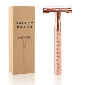 RTS New Arrival Safety Razor Metal Razor Rose Gold Shaving Safety Razor Head