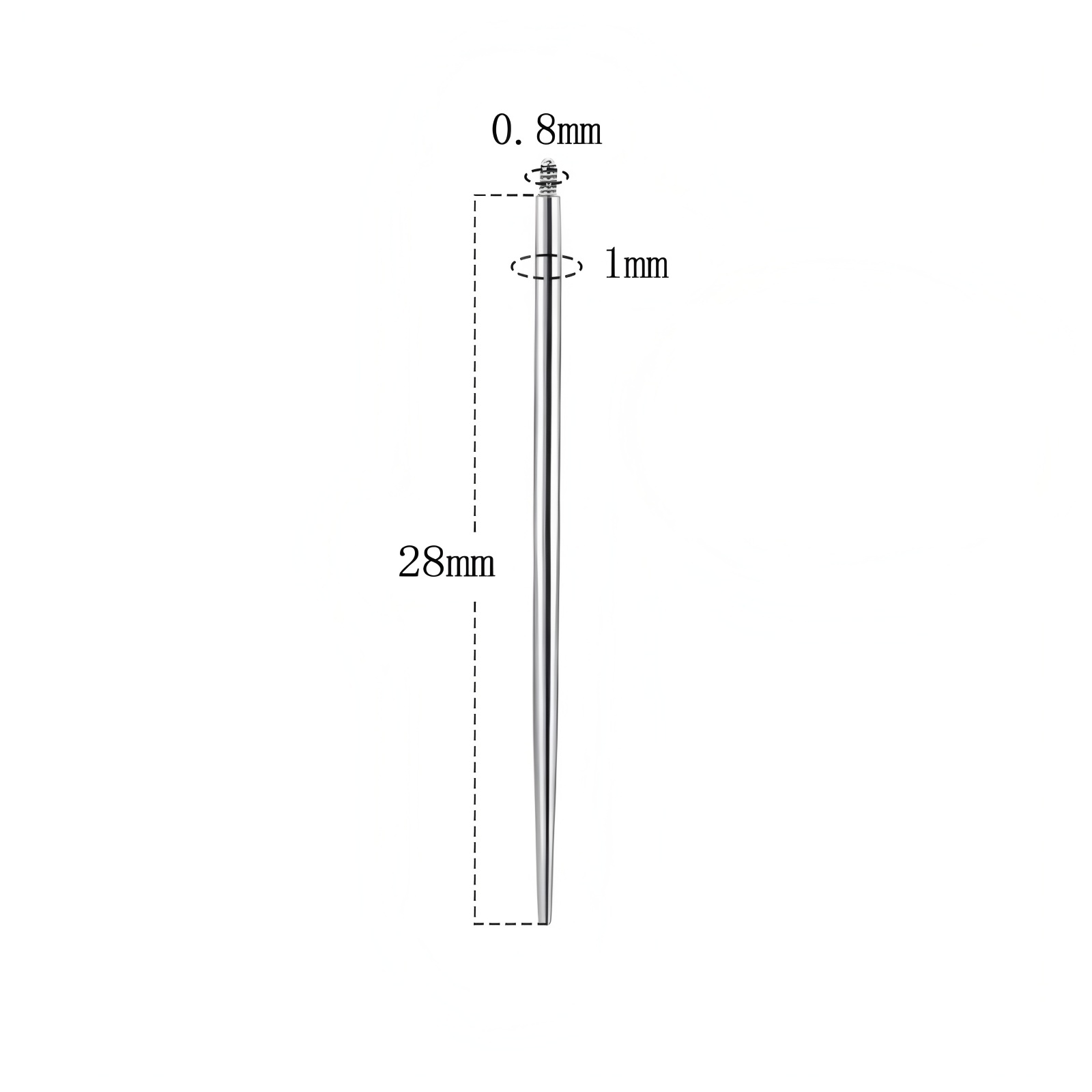 M0.8 compatible con joyería de rosca interna 18G