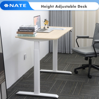 Pieds de table ovales, cadre de bureau électrique réglable en hauteur à moteur unique, table réglable en hauteur
