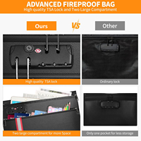 Bolsa para documentos de gel de sílice resistente al agua y al fuego, aislamiento térmico, cierre de cremallera, almacenamiento seguro contra incendios para el hogar, 38x28cm