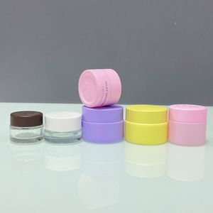 20ml 30ml 50ml 60ml 100ml Face Cosmetic Lotion Cream Containers Custom Empty Matte Glass Cosmetic Jar Yellow with Lids - Product Image 6