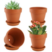 Grand pot à fleurs en argile pour l'intérieur/l'extérieur, jardinière artisanale écologique avec trou de drainage pour plantes vertes à domicile, taille personnalisable