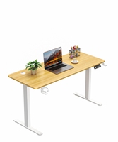 Bureau QB moderne, électrique, automatique, simple, réglable en hauteur, avec plateau relevable pour ordinateur, cadre blanc, bureau à hauteur réglable