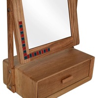 Nouveau Miroir de Maquillage Portable 2023 en Bois Écologique, Design Art Déco Personnalisé, Durable, pour Table de Coiffure de Dortoir Étudiant