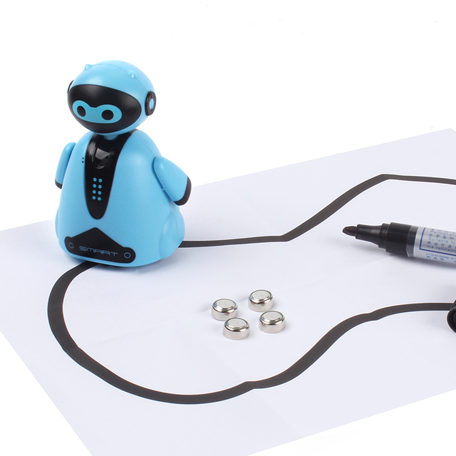 New Walk on the Drawing Line Inductive Toy Robot Kit with Magic Pen