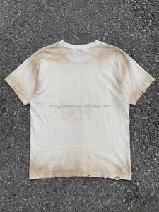 T-shirts d'été pour hommes, effet vintage délavé, coupe ample, t-shirt en coton personnalisé, t-shirt en coton surdimensionné pour hommes - Product Image 2