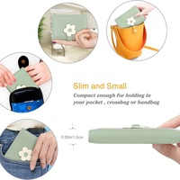 Portefeuille minimaliste moderne pour femme Boshiho en cuir PU avec motif floral, plusieurs emplacements pour cartes, fenêtre d'identification, porte-monnaie, fermeture à pression et fermeture éclair – Le cadeau idéal
