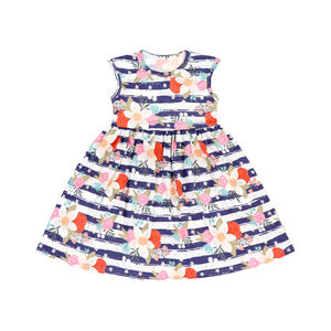 Robe d'été pour bébé fille, BQA-188, robe mignonne à rayures et à fleurs pour tout-petits - Product Image 3