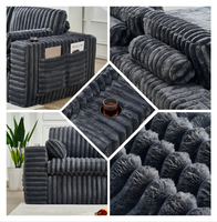 Modernes Modulares Apartment-Set Ecksofa mit Quadratischer Form, Stoffbezug, Schaumstoff-Füllung und Beinlosem Canapé, Komprimierbar