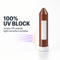 Tube à centrifuger en verre ambré de 50 ml, protection UV à 100 %, tube conique en PP avec bouchon à vis pour le stockage d'échantillons sensibles à la lumière