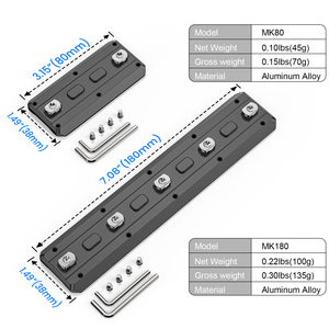 Adaptador de Montaje para Bípode WEYLLAN MK80/MK180 M-LOK Arca Rail, Placa de Liberación Rápida ARCA/RRS, Aleación de Aluminio Ligera L99 - Product Image 3