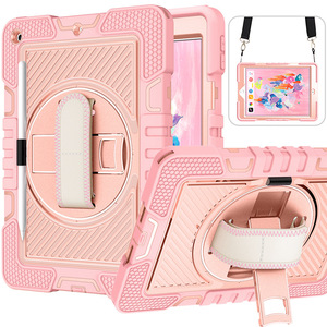 Funda protectora para tableta Apple iPad 10.2 con correa para el hombro, soporte giratorio, cubierta completa anticaídas. - Product Image 1