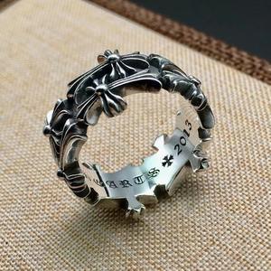 Heißer Verkauf Europa und Amerika Messing Doppellagiger Kreuzring <span class=keywords><strong>Punk</strong></span> Vintage Unisex Paarring für Männer Frauen All-Match für den Alltag - Product Image 4