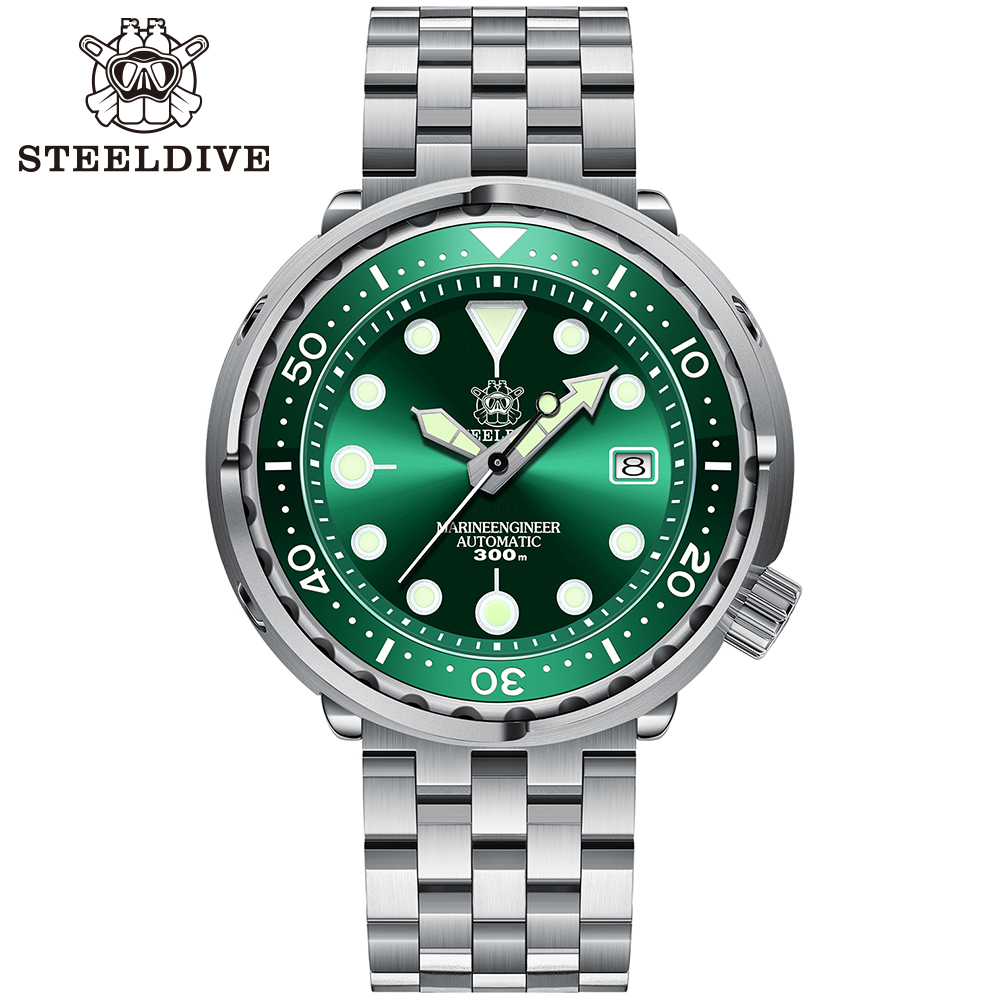 Turquoise Dial STEELDIVE 316L Stainless Steel Dive Watch, NH35A