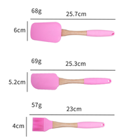 Ensemble de 3 spatules en silicone ergonomiques antidérapantes, outils de cuisine pour la pâtisserie et la cuisson, kit de racloir en silicone et de pinceau à huile