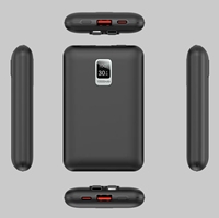 Batterie externe portable 10000mAh avec charge rapide 22.5W, câbles doubles intégrés, affichage numérique LED, batterie externe compacte