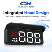 Affichage tête haute OBD2 pour voiture, affichage de la vitesse, de la température de l'eau et de la tension avec une grande police de 2,5 cm, alarme, lecteur de codes de panne Plug & Play pour véhicules OBDII