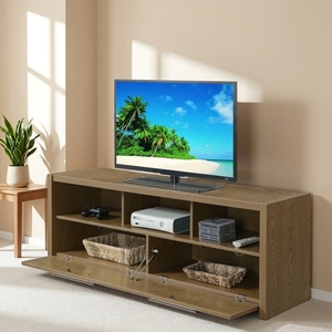 Muebles de Salón con Soporte para TV Estilo Europeo con 2 Puertas Abiertas y 3 Compartimentos para tu Entretenimiento - Product Image 1