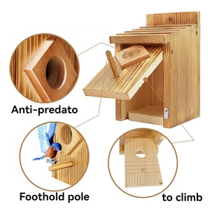 Maison <span class=keywords><strong>d</strong></span>'oiseau bleu en bois nichoir en bois abri pour oiseaux de jardin sanctuaire <span class=keywords><strong>d</strong></span>'oiseaux en bois idéal pour les hirondelles et les pinsons - Product Image 3