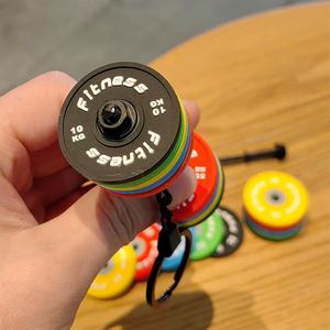 Sports Fitness Weightlifting Exercise Combination Barbell Mini Dumbbell Soft Rubber Keychain <b>Backpack</b> Pendant Wholesale - Product Image 1