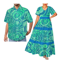 Robe à col en V de vacances de plage de Style tropical hawaïen tenue de couple de grande taille tenue décontractée pour femmes et chemise Aloha pour hommes
