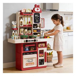Juguete de Cocina de Madera para Niños, Casa de Juego con Estufa, Refrigerador, Utensilios, Estante, Aprendizaje Creativo, Interacción Social, Juego para el Hogar - Product Image 4