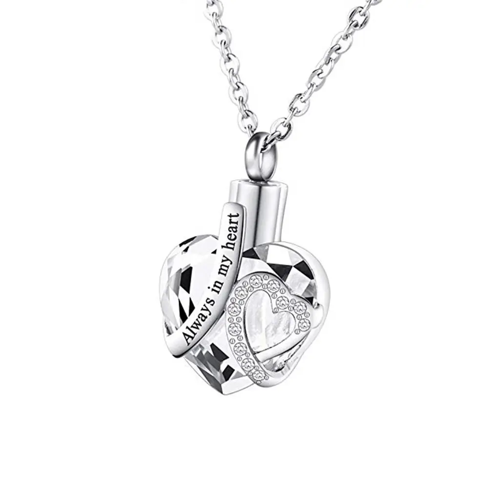 Locket Vít Tro Tưởng Niệm Vòng Cổ Với Pha Lê Birthstone Vòng Cổ Lưu Niệm Mặt Dây Chuyền