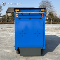 KINGWELL Balayeuse électrique autoportée super puissante à quatre roues, haute performance, avec extraction de poussière par ventilateur et trémie intégrée