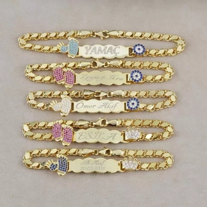 Regali di Compleanno per Bambini, Gioielli Personalizzati con Nome, Braccialetti con Corona di Fiori e Nome del <span class=keywords><strong>Bambino</strong></span> per Bambini - Product Image 1