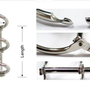 3 Ring Metal Loose Leaf Binders Book Rings Snap Split Hinged for DIY Travel <b>Diary</b> - Product Image 4