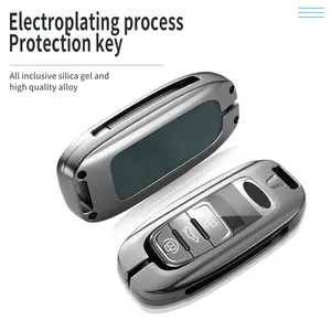 Housse de protection de <span class=keywords><strong>clé</strong></span> de voiture en alliage pour <span class=keywords><strong>Audi</strong></span> <span class=keywords><strong>A3</strong></span> A4 A5 C5 C6 8L <span class=keywords><strong>8P</strong></span> B6 B7 B8 C6 RS3 Q3 Q7 TT 8L 8V S3 porte-clés - Product Image 5