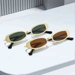 Gafas de Sol Retro Punk Personalizadas con Logotipo 2025, Gafas de Sol Ovaladas Pequeñas de Aleación con Protección UV400 para Hombre y Mujer - Product Image 3
