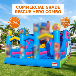 Château gonflable géant pour chien avec toboggan aquatique, nouveau design, en PVC, capacité supérieure à 500 kg, garantie 3 ans - Product Image 1