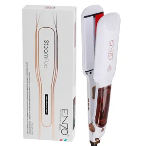 ENZO मजबूत Steampod पेशेवर अवरक्त रे के लिए निजी लेबल भाप फली बाल Straightener और Curler अफ्रीकी बाल