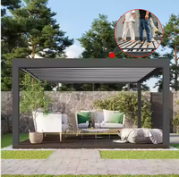 Pergola en aluminium thermolaqué écologique avec toit rétractable électrique à commande à distance et éclairage LED