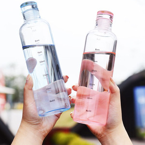 Manufacture 500ml Large Size With Timescale Lids Transparent <strong>Milk</strong> Sport Outdoor Drinkware Glass Water <strong>Bottle</strong> - Product Image 4