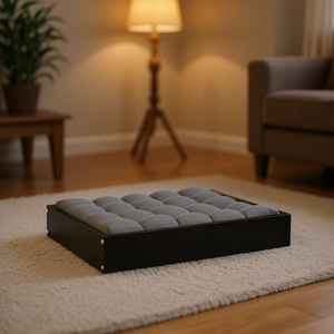Lit pour chien en bois de pin massif noir, rectangulaire, durable, pour chiens, intérieur, toutes saisons, style minimaliste - Product Image 2