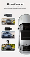 3 pouces 1080P Car Dvr 3/2Lens Dash Cam pour voitures Caméra pour véhicule Enregistreur vidéo avant et arrière Caméra vision nocturne Dashcam