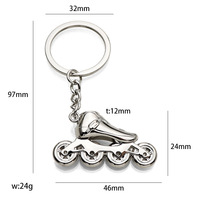 Porte-clés en métal avec logo personnalisé, pendentif patin à glace, cadeau promotionnel pour patinoire, petit cadeau d'entreprise, souvenir