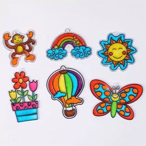 Kit de pegatinas de arte de pintura de ventana <span class=keywords><strong>2</strong></span> en 1 arte pegajoso y juego de juguetes de dibujo de atrapasoles para niños haz tu propia diversión - Product Image 6