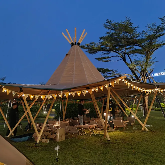 Tuinhuisje Buiten Camping Piramide Picknick Grote Luxe Glamping Canvas Safari Tipi Tenthuis