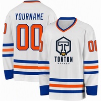 Maillots de hockey personnalisés haut de gamme pour hommes, style hip-hop vintage, à lacets, 100 % polyester, séchage rapide, antibactériens, avec lettres brodées