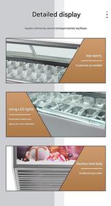 Vitrina Exhibidora <span class=keywords><strong>de</strong></span> Gelato Redonda <span class=keywords><strong>de</strong></span> 12 Sabores, Congelador para <span class=keywords><strong>Helados</strong></span> Italianos con Iluminación LED - Product Image 5