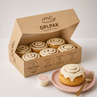 Boîte à rouleaux de cannelle en papier ondulé de qualité alimentaire personnalisée avec votre logo, écologique, pour emporter, boîte d'emballage pour shawarma