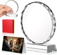 Trophée en cristal de tournesol vierge, vente en gros d'usine, logo personnalisé imprimé UV, avec boîte cadeau, récompense