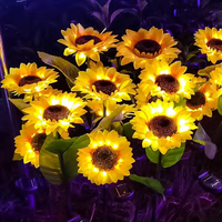 Luces Solares LED de Jardín con Forma de Girasol, Resistentes al Agua IP65, de Alta Calidad, Precio de Fábrica YUNAN, para Patio, Jardín y Uso en Exteriores