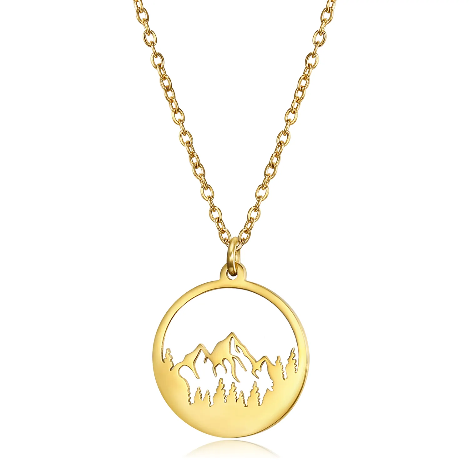 Hot verkauf Travel Mountain Range Necklace Forest charme Alpinist anhänger Landscape Jewelry Personalized Wanderlust Necklace