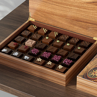 Boîte cadeau en bois personnalisée, boîte artisanale de luxe pour chocolat, bonbons, halva, parfum, style islamique arabe de Dubaï, logo personnalisé